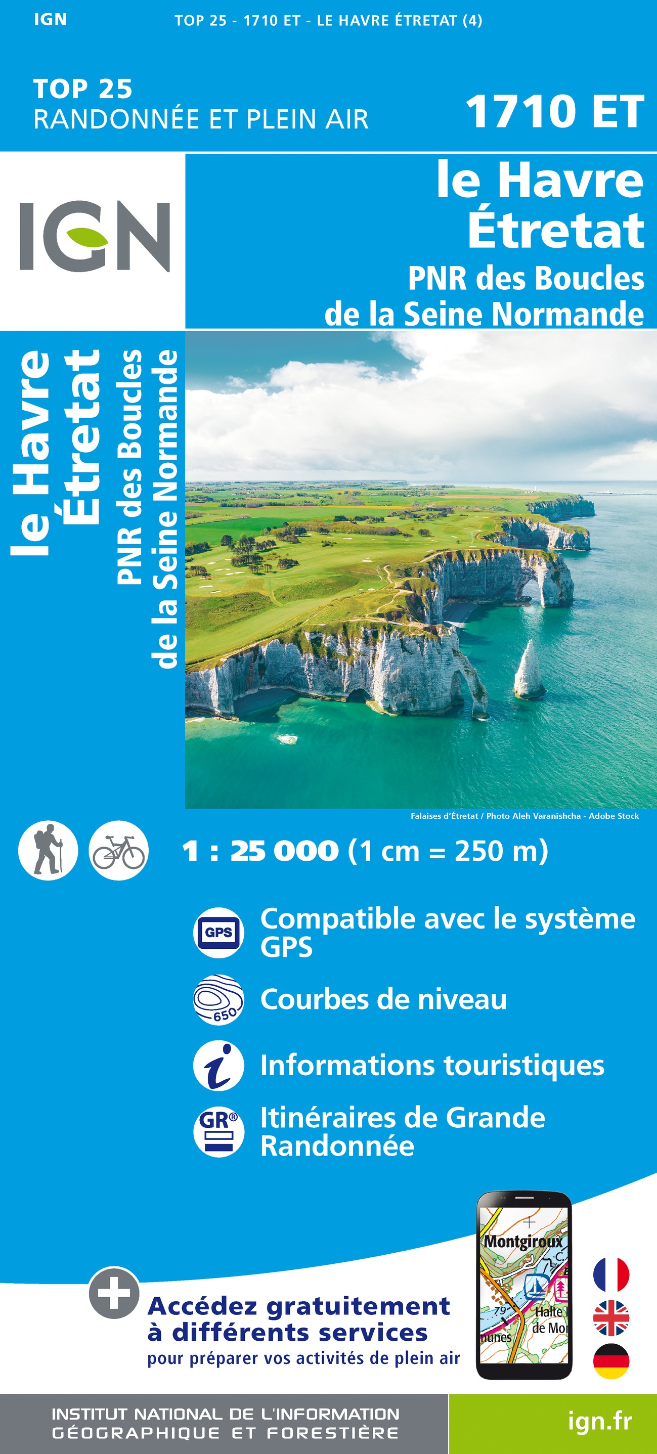 Online bestellen: Wandelkaart - Topografische kaart 1710ET Le Havre, Etretat, PNR des Boucles Seine Normandie | IGN - Institut Géographique National