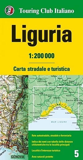 Online bestellen: Fietskaart - Wegenkaart - landkaart 05 Liguria - Ligurië, Ligurie, Ligurische kust | Touring Club Italiano