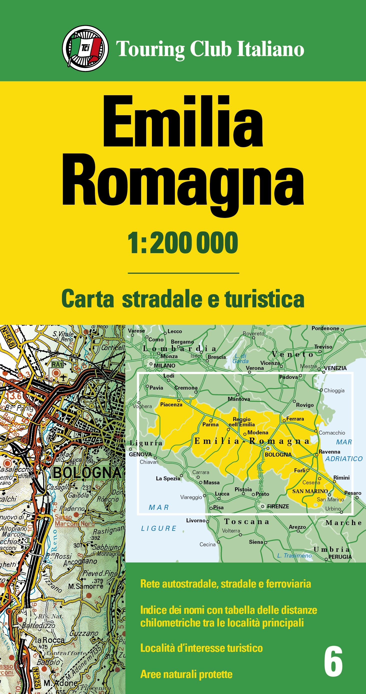 Online bestellen: Fietskaart - Wegenkaart - landkaart 6 Emilia Romagna | Touring Club Italiano