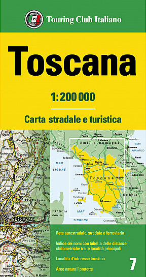 Online bestellen: Fietskaart - Wegenkaart - landkaart 7 Toscana - Toscane | Touring Club Italiano