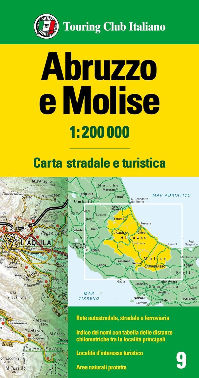 Online bestellen: Fietskaart - Wegenkaart - landkaart 09 Abruzzo Molise - Abruzzen | Touring Club Italiano