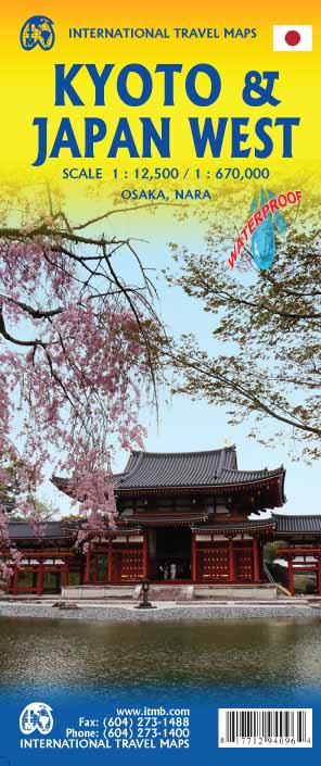 Online bestellen: Wegenkaart - landkaart - Stadsplattegrond Kyoto & Japan West | ITMB